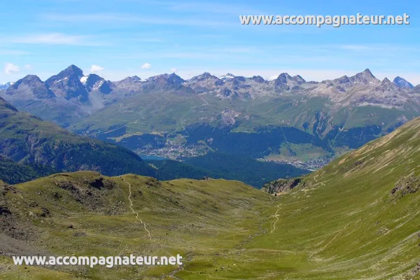 Randonnée à Fuorcla Pischa : Piz Julier, St Moritz, Corviglia, Piz Ot